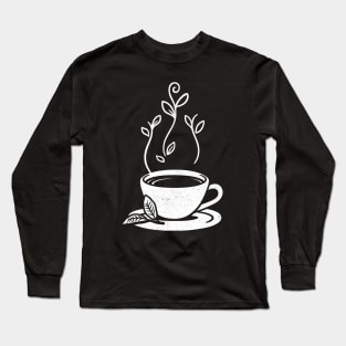 Green Tea Black and White Minimalist Design by Tobe Fonseca Long Sleeve T-Shirt